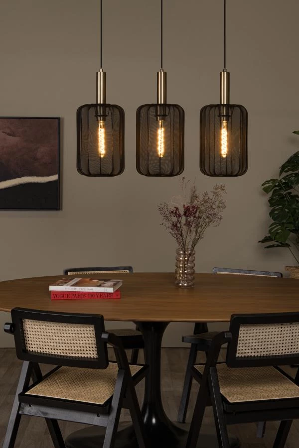 Lucide CORINA - Pendant light - 3xE27 - Black - atmosphere 1